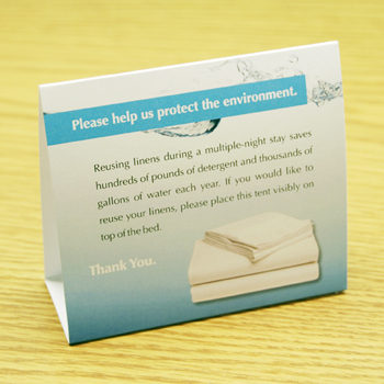 Conserve Water Tent Card - Linens