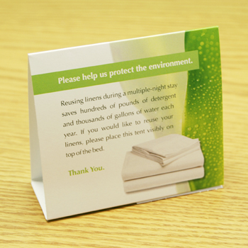 Conserve Water Tent Card - Linens