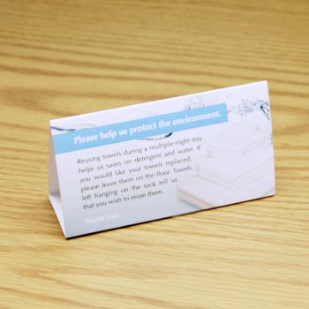 Conserve Water Tent Card - Towels