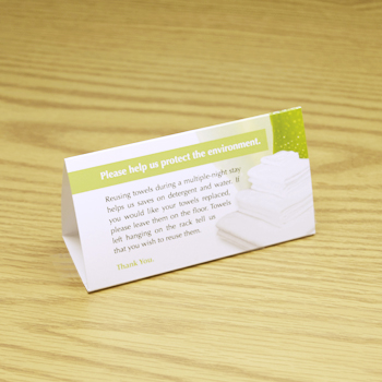 Conserve Water Tent Card - Towels