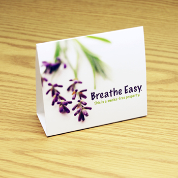 Smoke Free Tent Card - Lavender