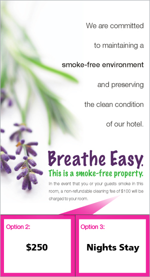 Lavender No Smoking Tent Card